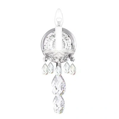 Schonbek Sterling 1 Light Wall Sconce In Silver With Clear Heritage Handcut Crystals In White