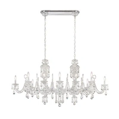 Schonbek Sterling 12 Light Crystal Linear Chandelier In Polished Silver