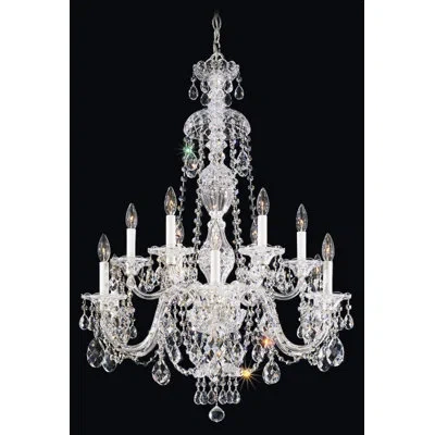 Schonbek Sterling 12-light Candle Style Classic / Traditional Chandelier In Silver,spectra Crystal Clear