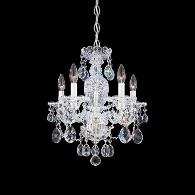 Schonbek Sterling 5-light Candle Style Chandelier In Silver,spectra Crystal Clear