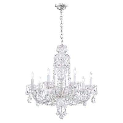 Schonbek Sterling 7 Light 25in X 26in Chandelier In Silver With Clear Heritage Handcut Crystals In White