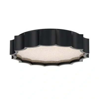 Schonbek Tarte 1 Light Crystal Led Flush Mount In Black