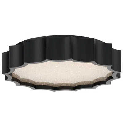 Schonbek Tarte 3.88"h X 15.63"w 1-light Crystal Flush Mount In Black