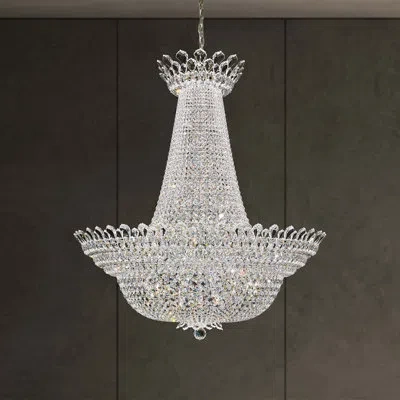 Schonbek Trilliane 76 Light 48in X 56in Chandelier In Silver With Clear Heritage Handcut Crystals In Transparent