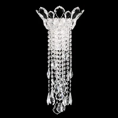 Schonbek Trilliane Strands 2 Light 10in X 21in Wall Sconce In Polished Stainless Steel With Clear Heritage Ha In Transparent