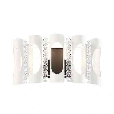 Schonbek Twilight 2 Light 16.5in X 8.5in Wall Sconce In White With Clear Optic Crystals