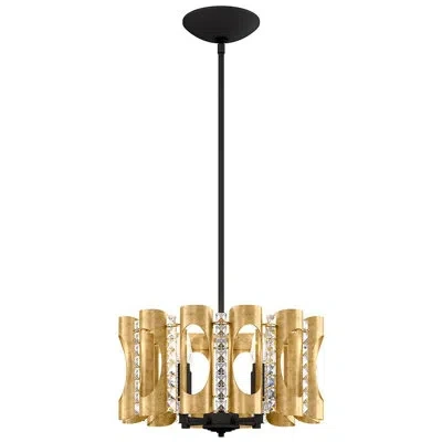 Schonbek Twilight 4 - Light Unique Geometric With Crystal Accents In Heirloom Gold