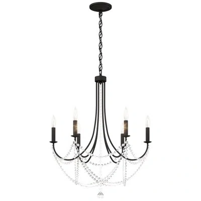 Schonbek Verdana 6 - Light Candle Style Empire Chandelier In Black