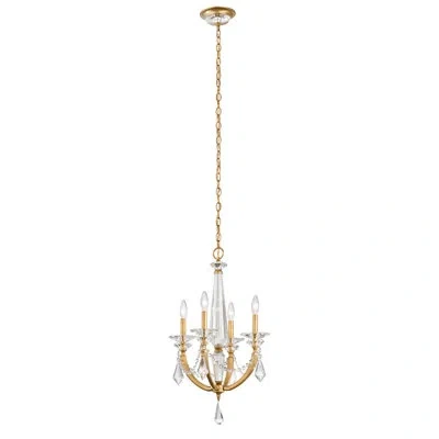 Schonbek Verona 4 - Light Candle Chandelier With Crystal Accents In Heirloom Gold