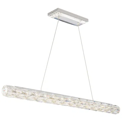 Schonbek Verve Led 3"h X 3"w 1-light Crystal Linear Pendant In Stainless S