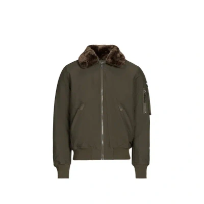 Schott Blouson Ample Col Classique Amovible In Green