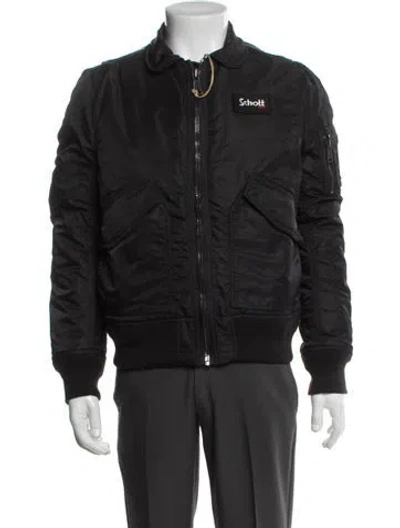 Pre-owned Schott Bomber Jacket In Black