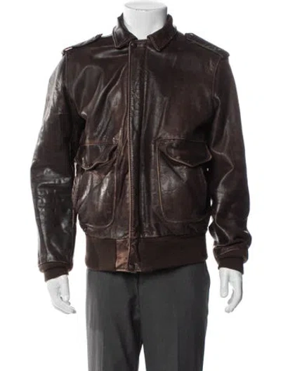 Pre-owned Schott Bomber Jacket In Brown