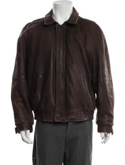 Pre-owned Schott Bomber Jacket In Brown