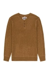 Schott Button Henley Sweater In Brown
