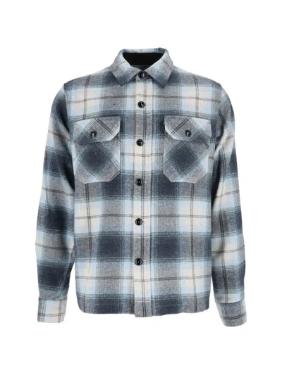 Schott Check-print Over-shirt In Blue