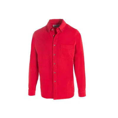 Schott Cotton Flannel Shirt In Red