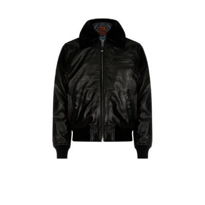 Schott Cowhide Leather Jacket In Black