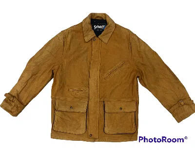 Pre-owned Schott Genuine  Usa Leather Jacket Like Hollywood Stars In Brown