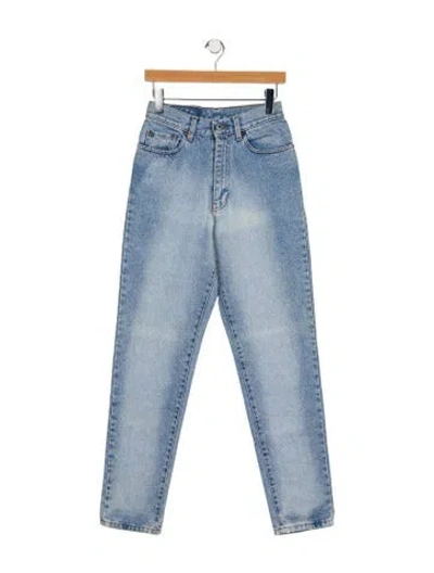 Pre-owned Schott High-rise Straight Leg Jeans In Blue