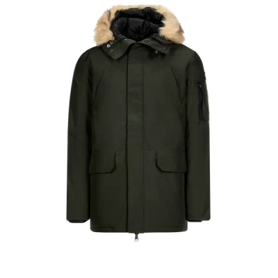 Schott Hooded Jacket In Khaki