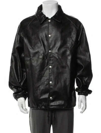 Pre-owned Schott Leather Bomber Jacket In Black
