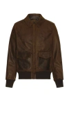 Schott Lightweight Cowhide A-2 Jacket In Brown