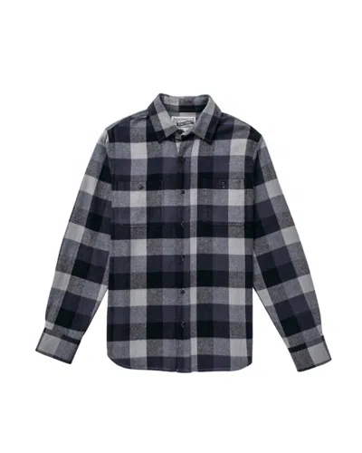 Schott Men's Buffalo Check Flannel Shirt In Blue/grey