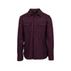 SCHOTT MEN'S CPO WOOL SHIRT IN EGGPLANT