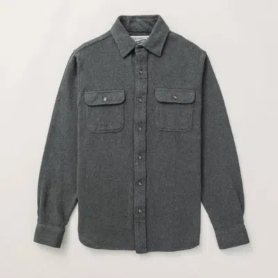 Schott Men Flannel Work Shirt In Heather Grey In Gray