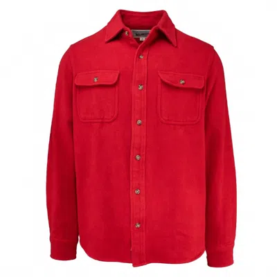 Schott Men Flannel Work Shirt In Red
