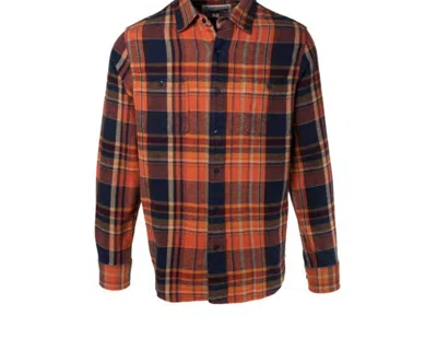 Schott Men's Plaid Cotton Flannel Shirt In Rust In Orange