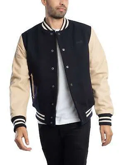 Pre-owned Schott Men's Varsity Jacket, Blue