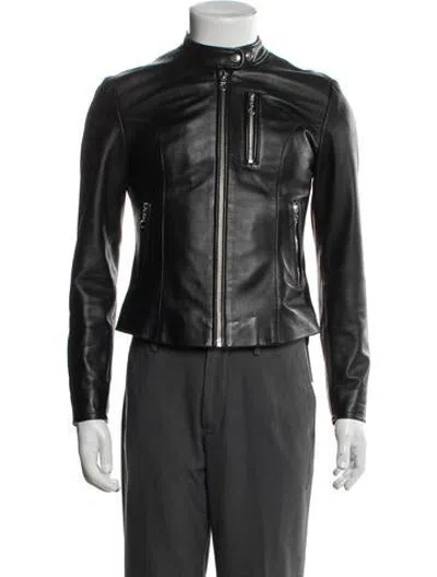 Pre-owned Schott Moto Jacket In Black