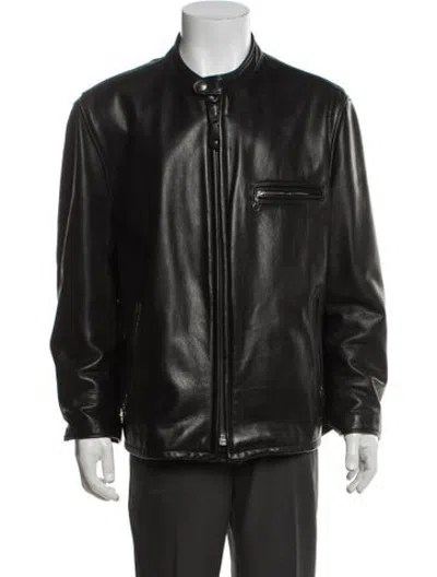 Pre-owned Schott Moto Jacket In Black