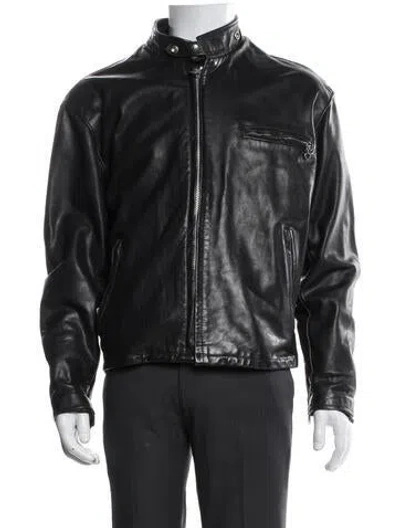 Pre-owned Schott Moto Jacket In Blue