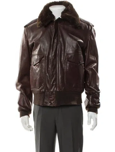 Pre-owned Schott Moto Jacket In Brown