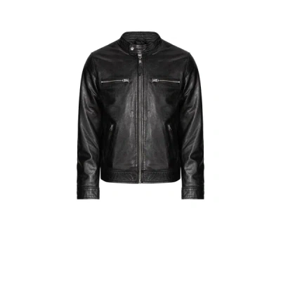 Schott Newport Leather Jacket In Black