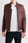 Schott Nyc Café Racer Oil Tanned Leather Moto Jacket In Burgundy