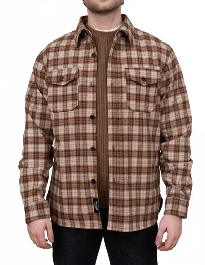 Schott N.y.c. Classic Outdoor Plaid Cpo Shirt In Tan In Brown