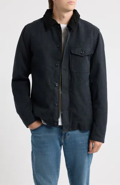 Schott Nyc Cotton Canvas Deck Jacket In Black