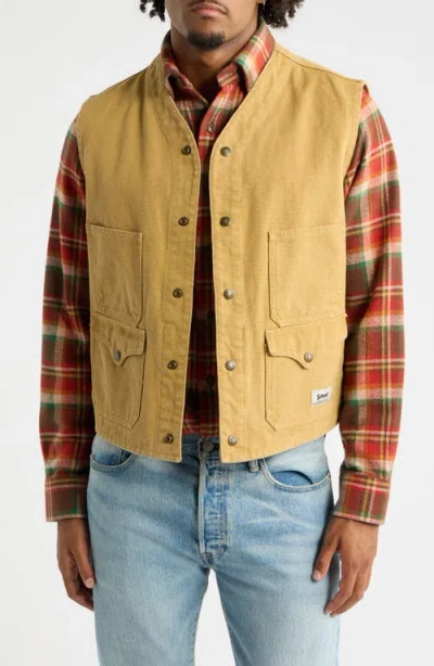 Schott Nyc Cotton Canvas Utility Vest In Multi