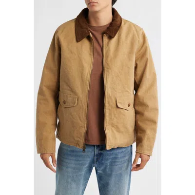 Schott Nyc Countryman's Sunset Cotton Canvas Zip-up Jacket In Brown
