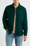 Schott Nyc Cpo Wool Blend Work Shirt In Green