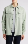 Schott Nyc Cpo Wool Blend Work Shirt In Green