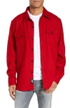 Schott Nyc Cpo Wool Blend Work Shirt In Red