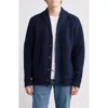 Schott Nyc Donegal Tweed Wool Blend Cardigan In Blue