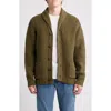 Schott Nyc Donegal Tweed Wool Blend Cardigan In Green