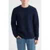 Schott Nyc Donegal Tweed Wool Blend Crewneck Sweater In Blue