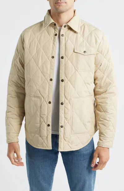 Schott N.y.c. Down-filled Quilted Shirt Jacket In Off White In Gold